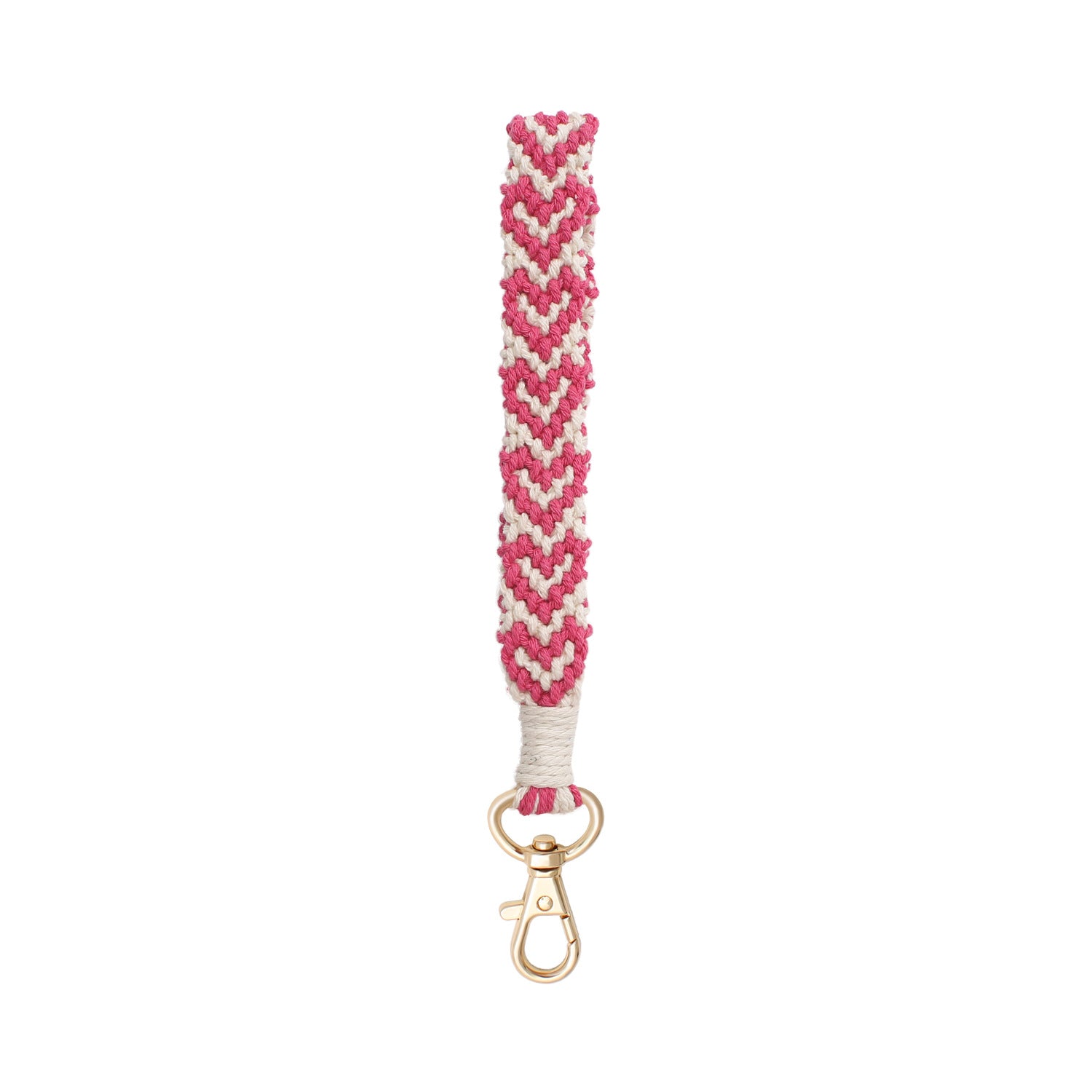 Wholesale Heart Shape Love Handwoven Cotton Rope Wrist Keychain Zinc Alloy Valentine's Day